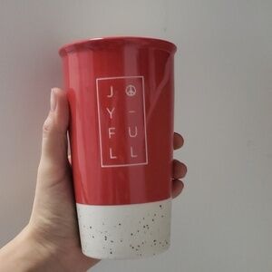 Starbucks christmas red joyful ceramic tumbler 12 oz